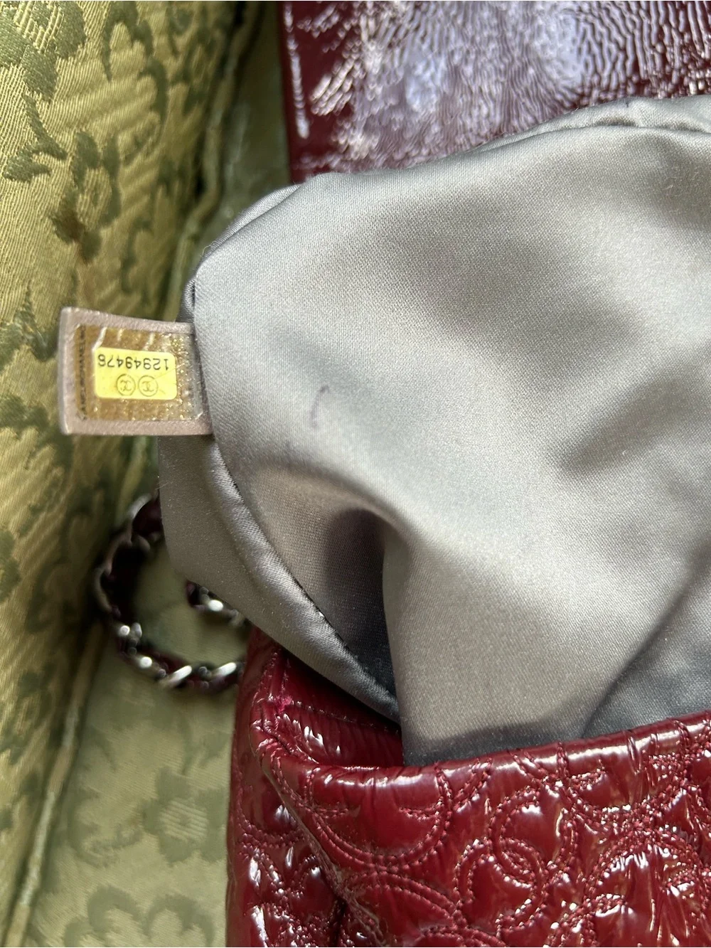 Chanel Patent Leather Camellia Jumbo Bag